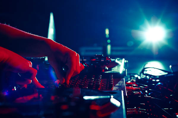 DJ playing at night club